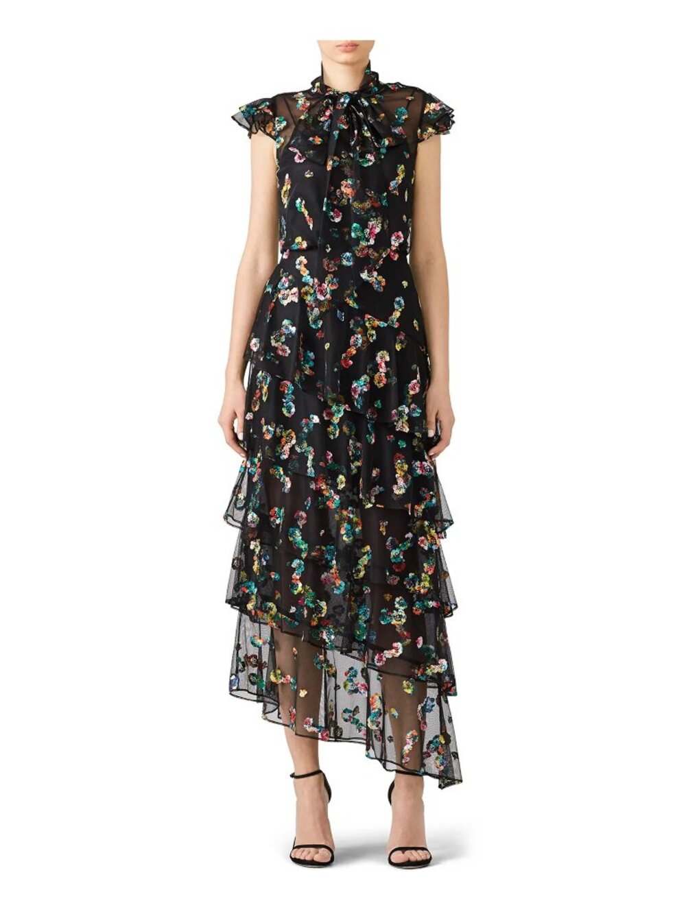 ML Monique Lhuillier Multi Floral Gown Size 12